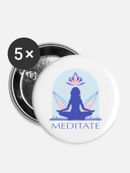 Yoga - Buttons groß 56 mm (5er Pack) - Weiß