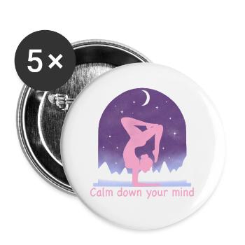 Yoga - Lot de 5 grands badges (56 mm) - blanc - Devant