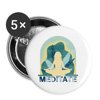 Yoga - Lot de 5 grands badges (56 mm) - blanc - Devant
