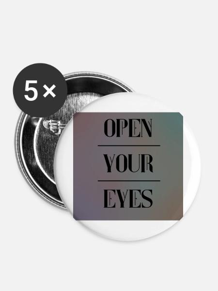 open your eyes - Buttons groß 56 mm (5er Pack) - Weiß