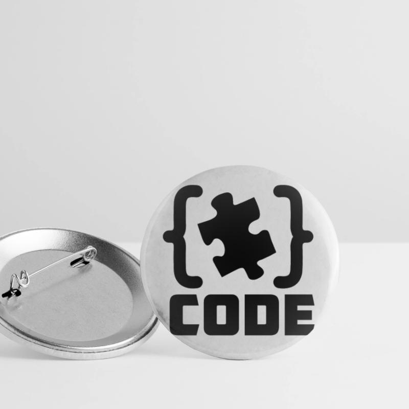 programmer Code puzzle piece solving Buttons large 2.2''/56 mm (5-pack)