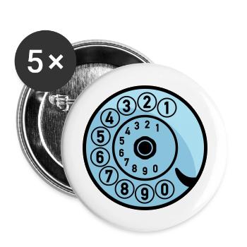 Dial Vintage Phone Call Retro Technologie - Lot de 5 grands badges (56 mm) - blanc - Devant