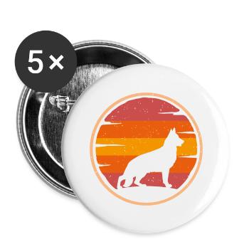 Shepherd Dog retro vintage Dog Owner Dog - Buttons large 2.2''/56 mm (5-pack) - white - Front