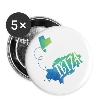 Ibiza - Lot de 5 grands badges (56 mm) - blanc - Devant