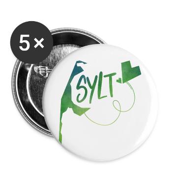 Sylt - Buttons groß 56 mm (5er Pack) - Weiß - Vorne