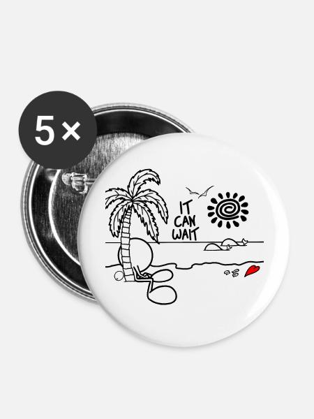 It Can Wait Plain Doodle - Buttons groß 56 mm (5er Pack) - Weiß