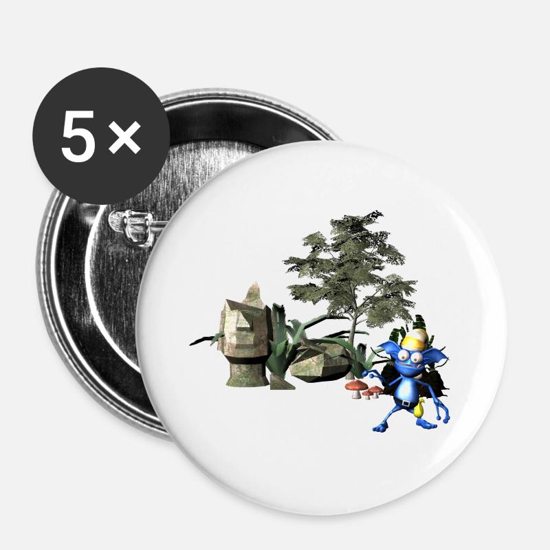 unwichtiger Wichtel - Buttons groß 56 mm (5er Pack) - Weiß