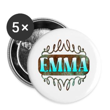 Name Day Gifts Daughter Emma - Buttons large 2.2''/56 mm (5-pack) - white - Front