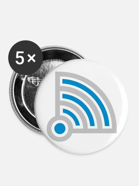 Gute Verbindung Symbol Wifi - Buttons groß 56 mm (5er Pack) - Weiß
