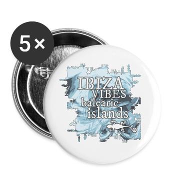 Ibiza Vibes Balearic Islands Design - Buttons groß 56 mm (5er Pack) - Weiß - Vorne