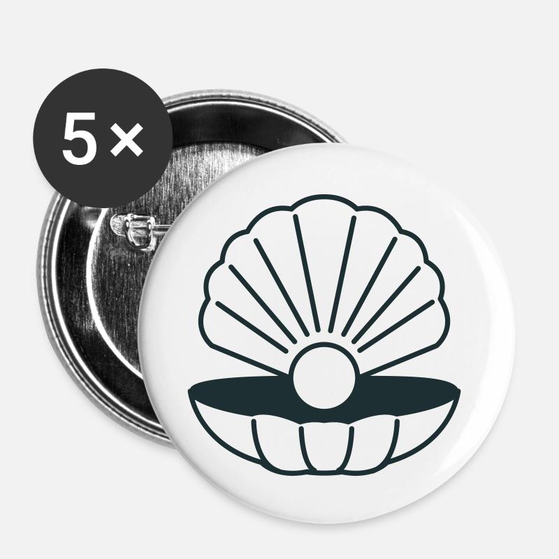 pearl clammy - Buttons large 2.2''/56 mm (5-pack) - white