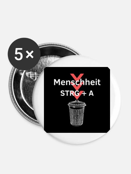 Zukunft der Menschheit - Buttons groß 56 mm (5er Pack) - Weiß