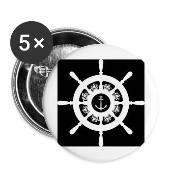 Kapitän zur See - Buttons groß 56 mm (5er Pack) - Weiß - Vorne