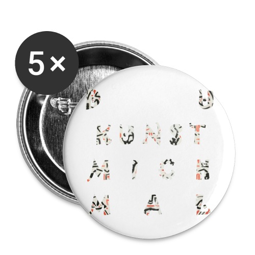 WORTKunstwort 22.3 - Buttons groß 56 mm (5er Pack)