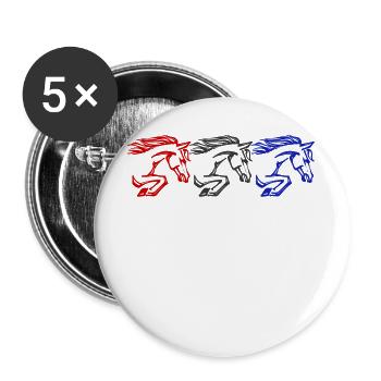 Icelandic Horses Horse Fool Gallop Horses Stallion - Buttons large 2.2''/56 mm (5-pack) - white - Front