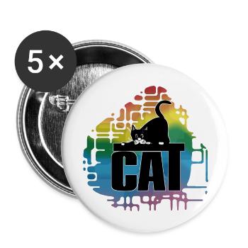 Cat - Buttons large 2.2''/56 mm (5-pack) - white - Front