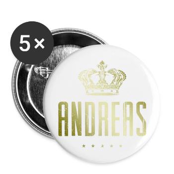 Andreas - Buttons groß 56 mm (5er Pack) - Weiß - Vorne