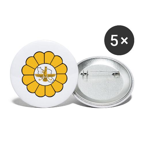Faravahar Iran Lotus - Buttons/Badges stor, 56 mm (5-pack)