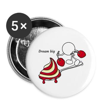 Dream Big Plain Doddle - Lot de 5 grands badges (56 mm) - blanc - Devant