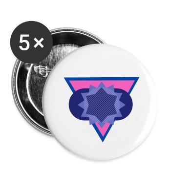 trianglecirclestar - Buttons groß 56 mm (5er Pack) - Weiß - Vorne