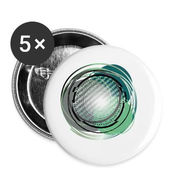 cyber mandala - Buttons groß 56 mm (5er Pack) - Weiß - Vorne