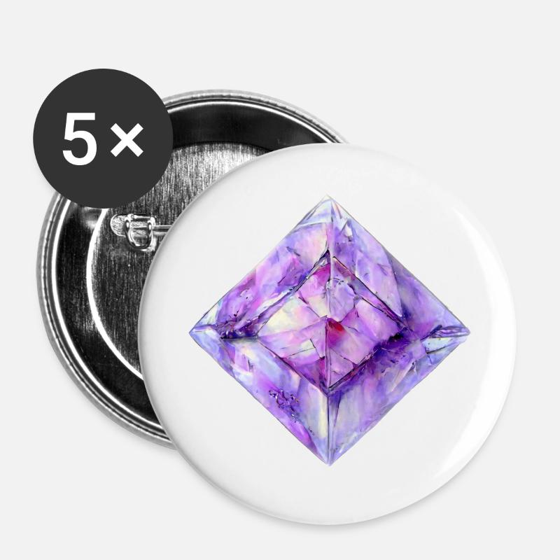 Watercolor Crystal - Buttons large 2.2''/56 mm (5-pack) - white