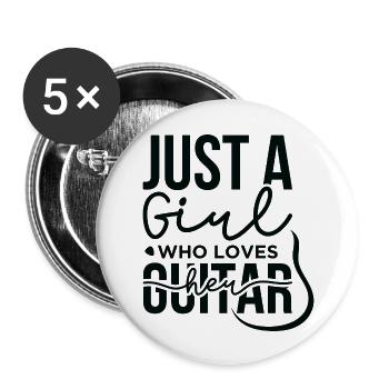 Juste une fille qui aime sa guitare - Lot de 5 grands badges (56 mm) - blanc - Devant