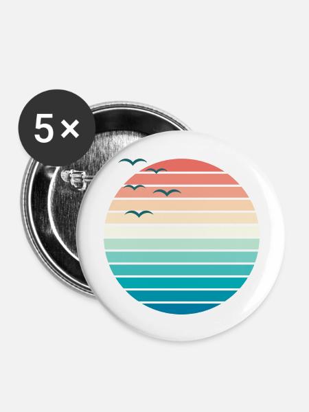 Sunset II - Buttons groß 56 mm (5er Pack) - Weiß