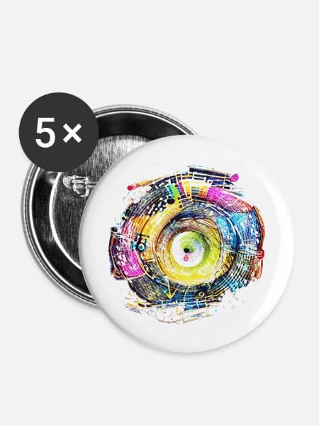 Music Circle - Buttons groß 56 mm (5er Pack) - Weiß
