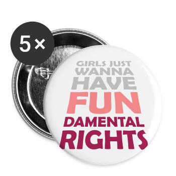 wanna have fundamental rights - Buttons large 2.2''/56 mm (5-pack) - white - Front