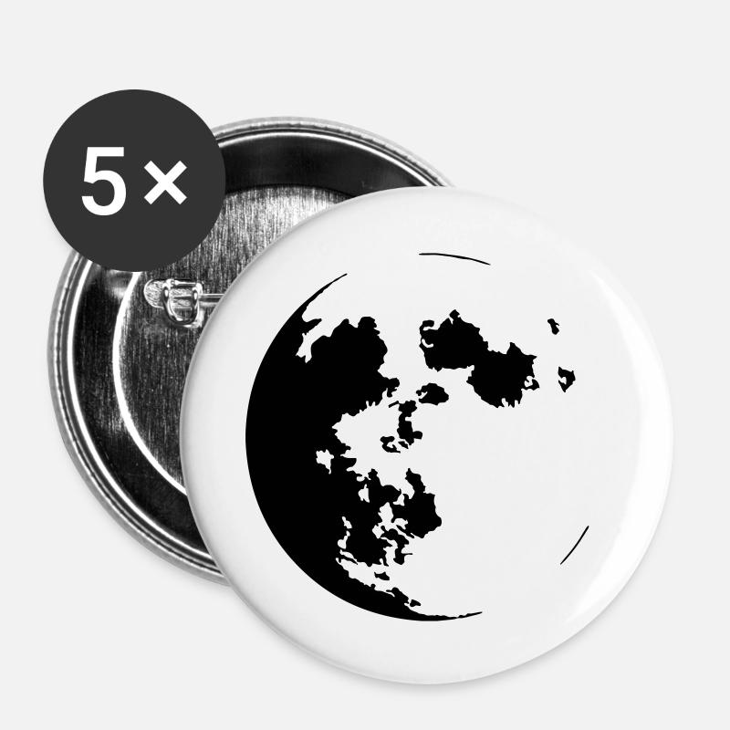 Moon (color customizable) - Buttons large 2.2''/56 mm (5-pack) - white