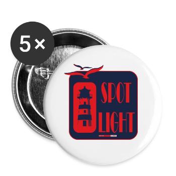 Cooles Leuchtturm Motiv Meer Küste Strand Geschenk - Buttons groß 56 mm (5er Pack) - Weiß - Vorne