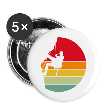 grimpeur cadeau escalade bloc alpinisme montagne - Lot de 5 grands badges (56 mm) - blanc - Devant