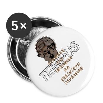 Zeit nutzen - Buttons groß 56 mm (5er Pack) - Weiß - Vorne