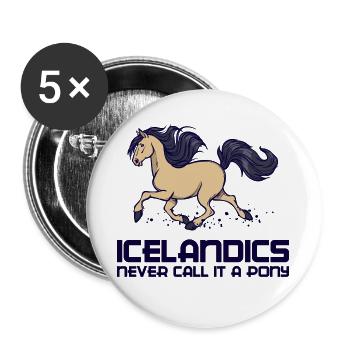 Chevaux islandais Déclaration Chevaux Arabe Galop - Lot de 5 grands badges (56 mm) - blanc - Devant