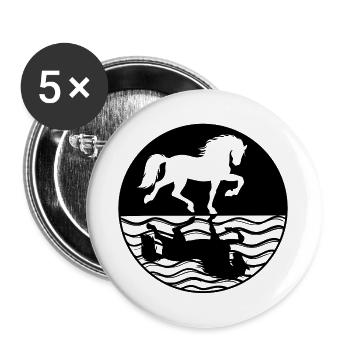 Ross Pferede Cheval Islandais Amour Chevaux Islandais - Lot de 5 grands badges (56 mm) - blanc - Devant
