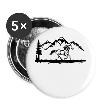 Gallop Horses Horse Fool Icelandic Horses Horse Love - Buttons large 2.2''/56 mm (5-pack) - white - Front
