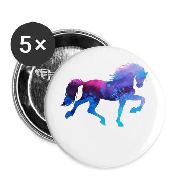 Cool Islandpferde Pferdeliebe Pferde Galopp - Buttons groß 56 mm (5er Pack) - Weiß - Vorne