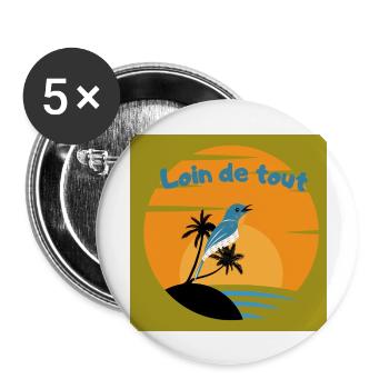 loin de tout - Lot de 5 grands badges (56 mm) - blanc - Devant
