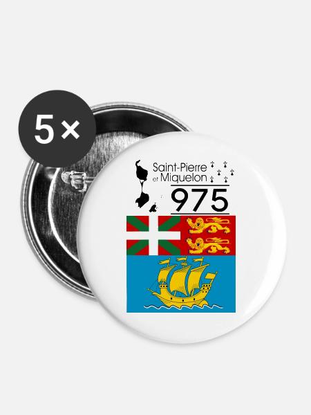 Saint-Pierre und miquelon - Buttons groß 56 mm (5er Pack) - Weiß