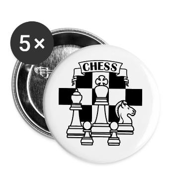 Schachfiguren weiß - Buttons groß 56 mm (5er Pack) - Weiß - Vorne