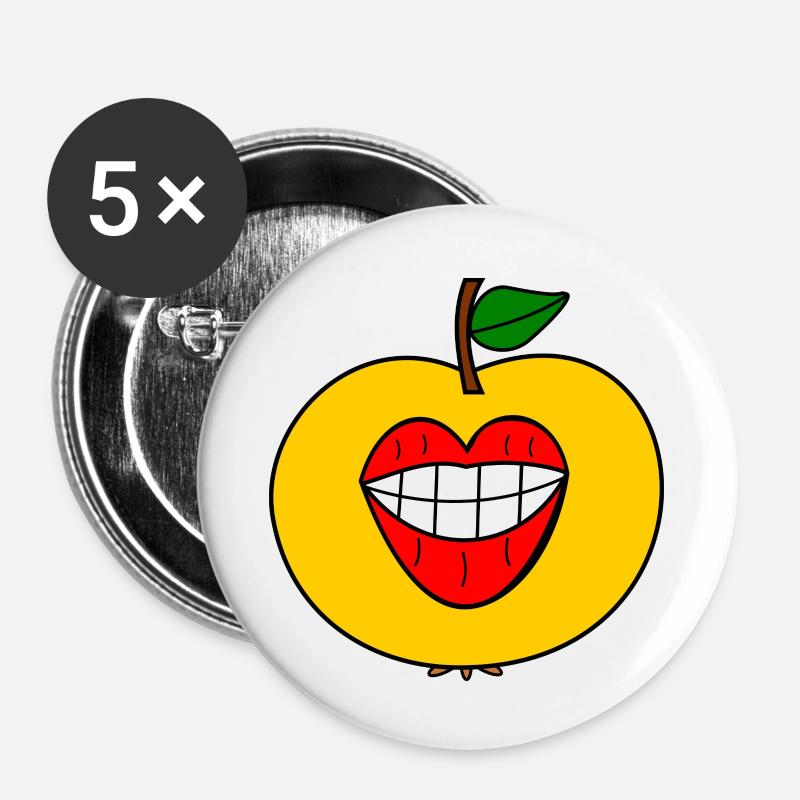 Veggie Kiss - Buttons large 2.2''/56 mm (5-pack) - white