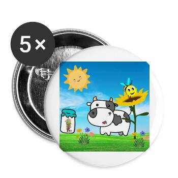 cow - Buttons large 2.2''/56 mm (5-pack) - white - Front