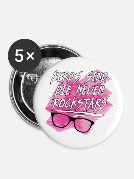 nerdy - Buttons groß 56 mm (5er Pack) - Weiß