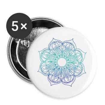 Mandala weiß - Buttons groß 56 mm (5er Pack) - Weiß - Vorne
