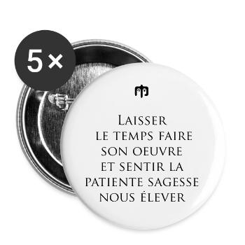 sagesse - Lot de 5 grands badges (56 mm) - blanc - Devant