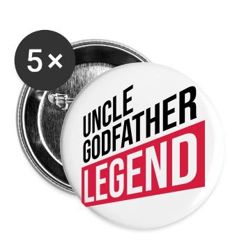 Uncle Godfather Legend Zitat - Buttons groß 56 mm (5er Pack) - Weiß - Vorne