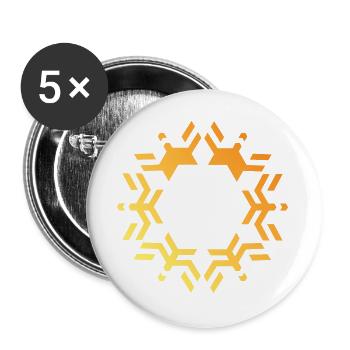 Icône flocon de neige Icône du logo Snow Star - Lot de 5 grands badges (56 mm) - blanc - Devant