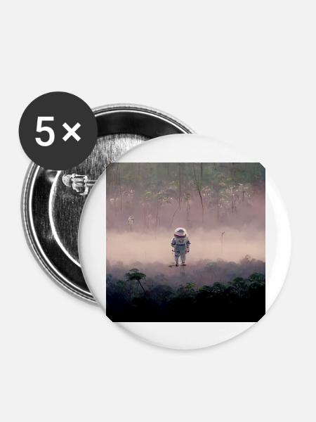 Lonely Voyager 011 - Buttons groß 56 mm (5er Pack) - Weiß