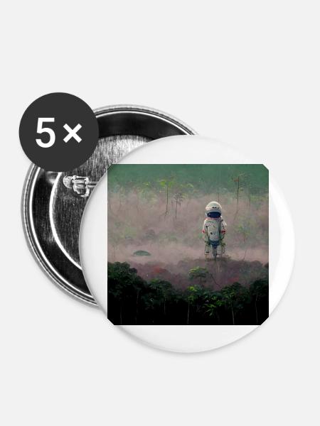 Lonely Voyager 027 - Buttons groß 56 mm (5er Pack) - Weiß
